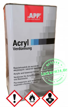 Acryl Verdünnung APP, Normal, 5 Liter, für Basislacke, Acryl-Grundierungen & 2K-Acryl-Lacke