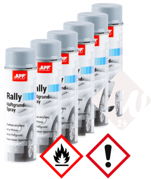 6 Spraydosen APP Rally Haftgrund, grau, je 600ml (XL)