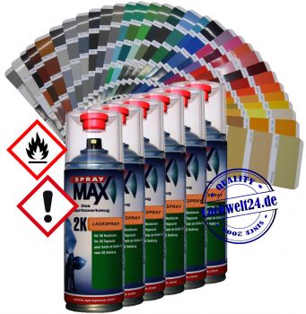 6 Sprühdosen 2K-Acryl-Lack RAL (1000) Grünbeige, 4 Glanzstufen wählbar, je 400ml