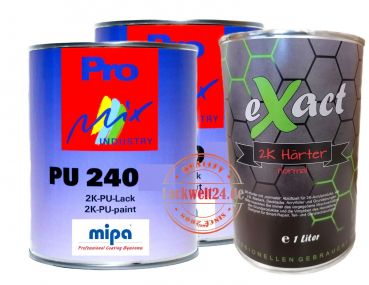 MIPA/eXact 2K-Acryl-Lack Set, Citroen (nach Farbauswahl), 2kg Lack + 1 Liter Härter, (4 Glanzstufen wählbar)