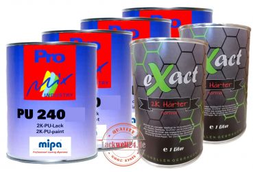 MIPA/eXact 2K-Acryl-Lack Set, Citroen (nach Farbauswahl), 4kg Lack + 2 Liter Härter, (4 Glanzstufen wählbar)