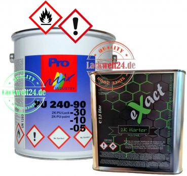 MIPA/eXact 2K-Acryl-Lack Set, Citroen (nach Farbauswahl), 5kg Lack + 2,5 Liter Härter, (4 Glanzstufen wählbar)