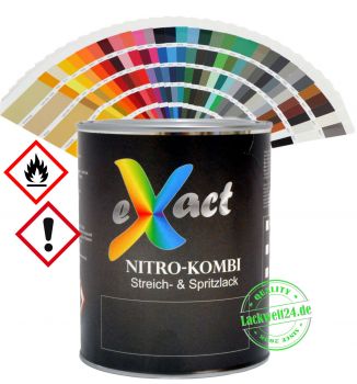 eXact 1K Nitro Lack, RAL Design (000 30 00) Mittelschwarz, streichbar & spritzbar, 3 Glanzstufen