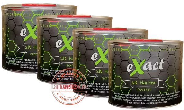 4 Dosen eXact 2K-Härter "normal", je 0,5 Liter, für 2K-Klarlack, 2K-Lack & Füller